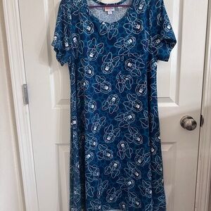 LuLaRoe Disney Minnie Mouse Carly size L blue and teal